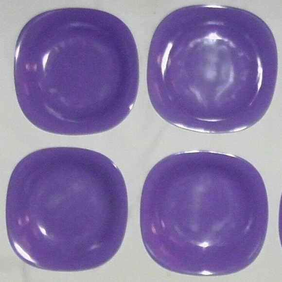 Vintage 4 Piece Purple Thick Sturdy Plate/Bowl